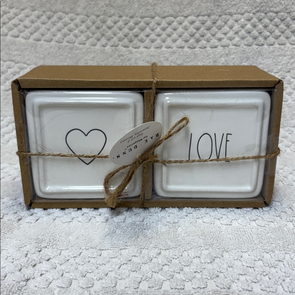 Rae Dunn Heart Love Trinket Box Set